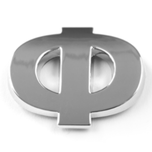 Ф, 3D Chrombuchstabe