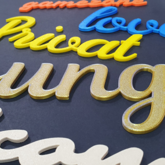 3D gedruckte Schriftzüge