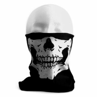 Bandana Skull, weiss auf schwarz